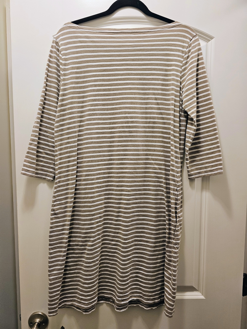 Garnet Hill 100% Cotton Boat Neck Breton Stripe Pocket Dress Size 8 - Picture 4 of 7